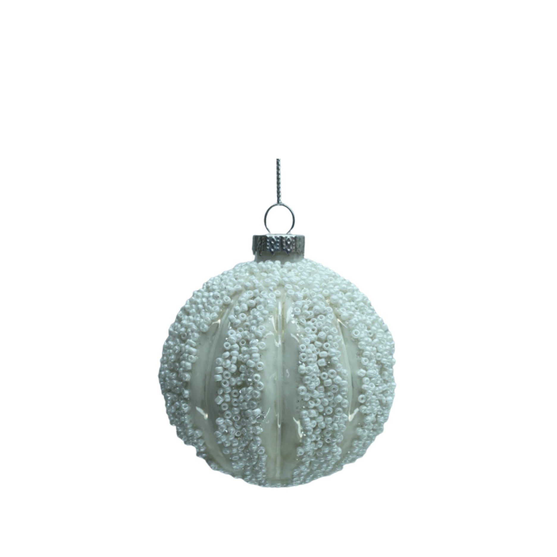 4 Stk. Christbaumkugeln mit Perlen